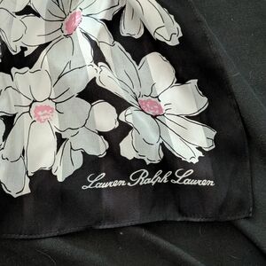 Lauren Ralph Lauren Black and White Floral Scarf